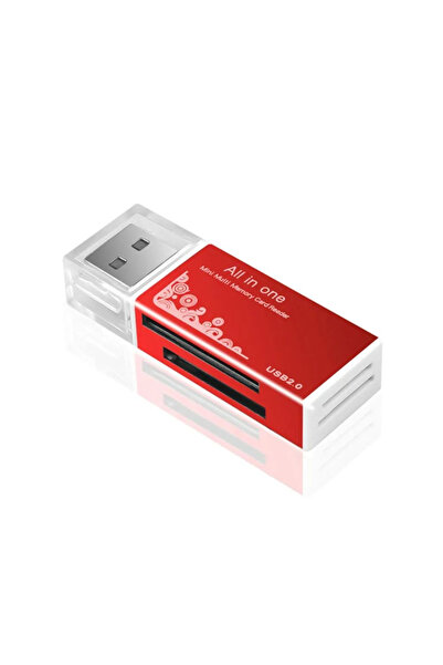 Choice21 4-Port USB Red 2-in-1 Multi Functional USB 3.0 Card ReaderMiniSD TFM...