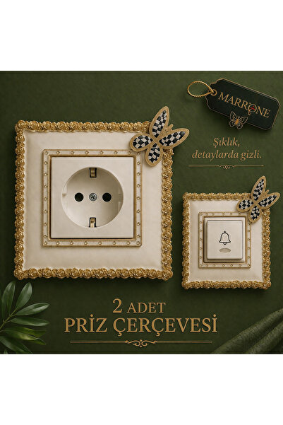 Marrone 2 komada okvira utičnice sa zlatnim detaljima