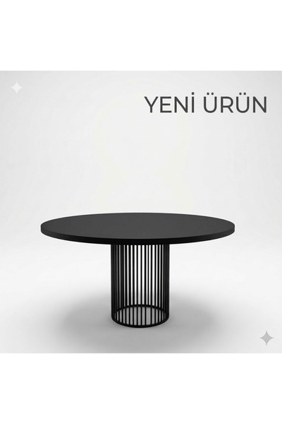 EDMONDA EV AKSESUAR LİZA SİYAH METAL YUVARLAK 4 KİŞİLİK MUTFAK MASASI TAKIMI ...