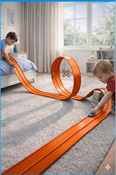 LORELLİ ESNEK ARABA YARIŞ PİSTİ KIVRILABİLİR TURUNCU RENK VAKUMLU 4.5 Metre F...