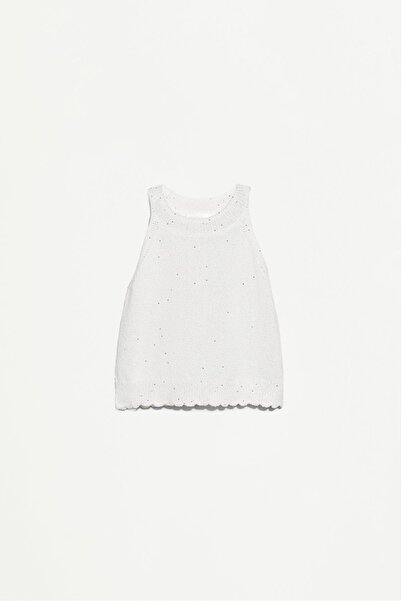 LEFTIES Halter yaka pullu örgü top