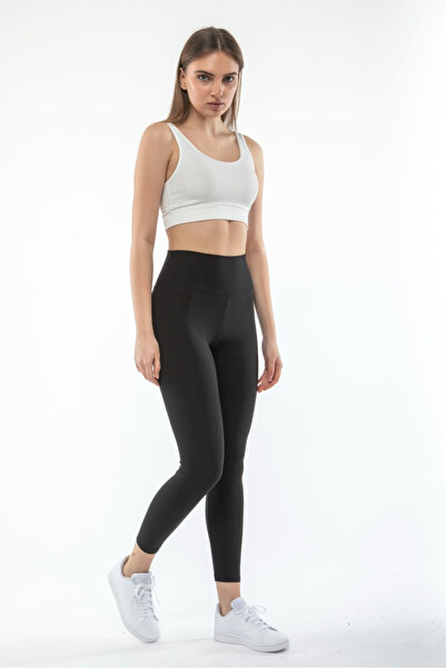 SUN BUTİK Μαύρο κολάν Νανοφίτ με λεπτή μέση