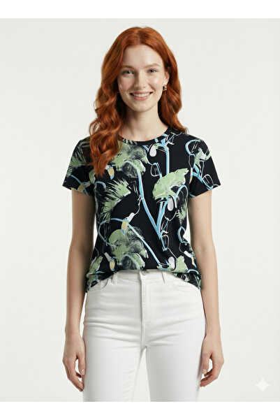 Neden Tekstil Γυναικείο μπλουζάκι με σχέδια, καθημερινό, με στρογγυλή λαιμόκο...