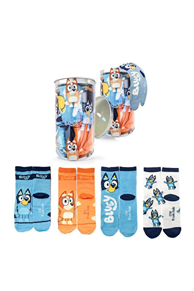 bluey Σετ 4 ζευγαριών χοντρών χρωματιστών καλτσών και Κουμπαράς