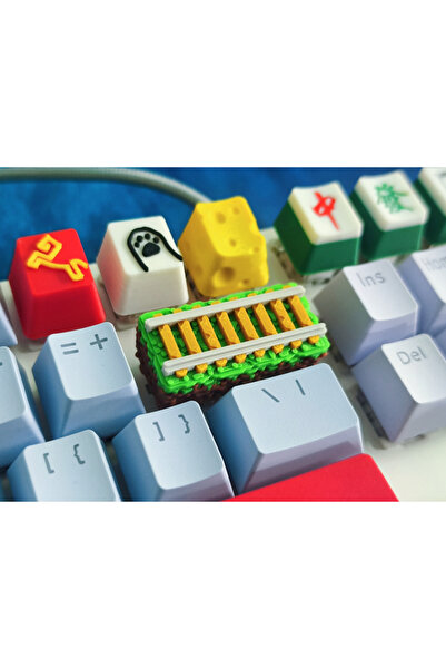 tredblock Minecraft Ray Blok Keycap – Enter/Shift Uyumlu Özel Tasarım Pixel Tuş