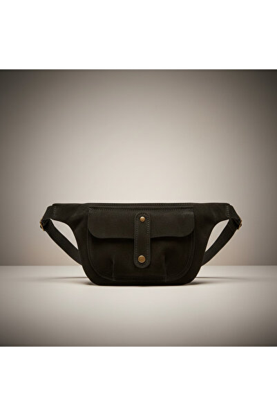 Mu leather design حقيبة خصر تيو باللون الأسود