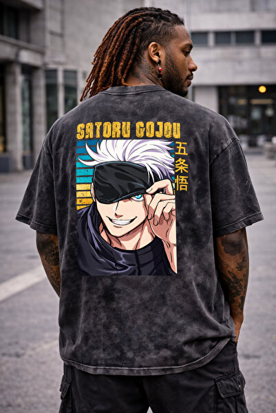 FG KONNİCHİWA Μπλουζάκι με στάμπα του anime Jujutsu Kaisen, μαύρο, unisex, με...