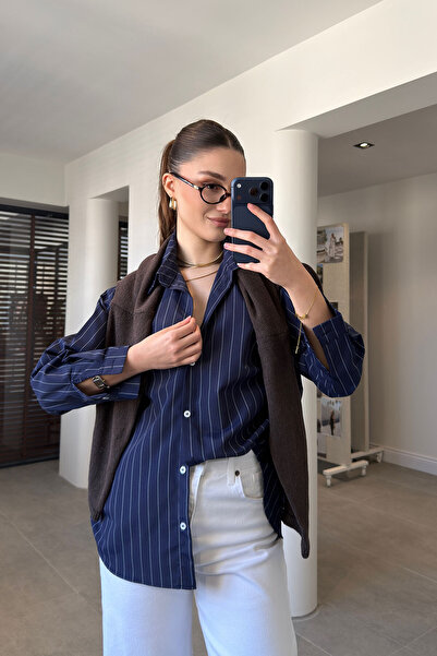 MAGARDE Striped Premium Shirt - Dark Blue