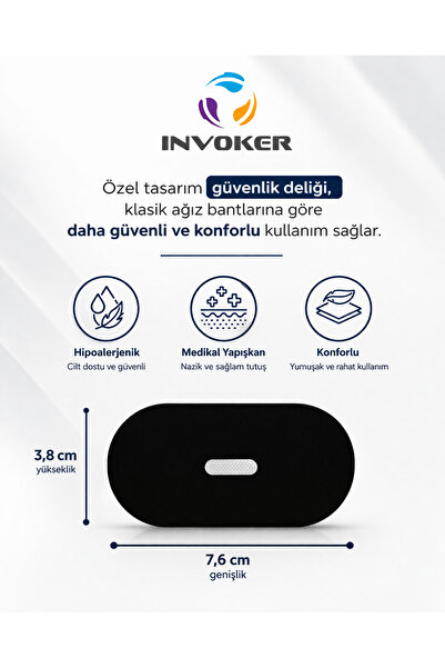INVOKER Horlama Önleyici Ağız Bandı Anti Horlama Desteği Hipoalerjenik Ağız Kapama Uyku Bandı 60 Adet