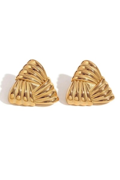 Twinssis Accessories Patterned Triangle Earrings