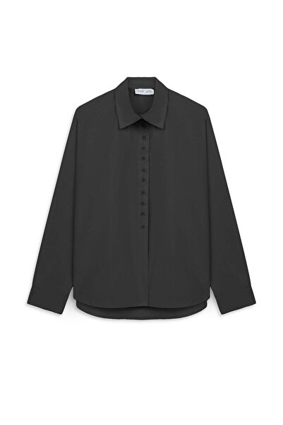 praye Πουκάμισο με κουμπιά στην πλάτη, μαύρο