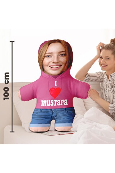 Minik Sevgilim Peluş Oyuncak Kişiye Özel Fotoğraflı Sevgiliye Hediye - 100cm - Kadın