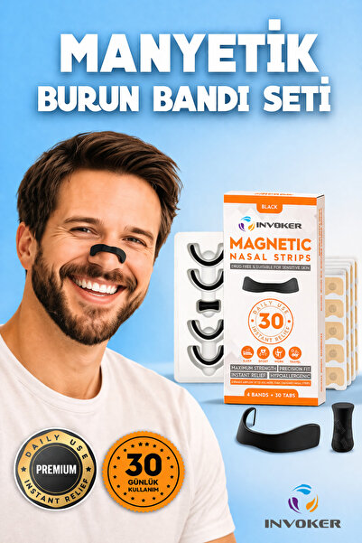 INVOKER Horlama Önleyici Manyetik Burun Bandı Seti Horlama Azaltıcı Mıknatısl...