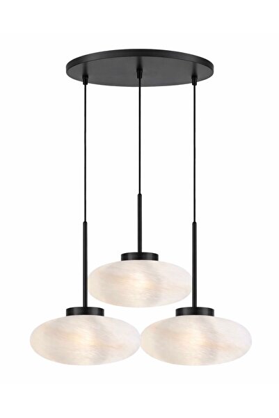 ecodesignline Nova 3’lü Modern Sarkıt Mermer Desenli Cam Salon,Yatak Odası Av...