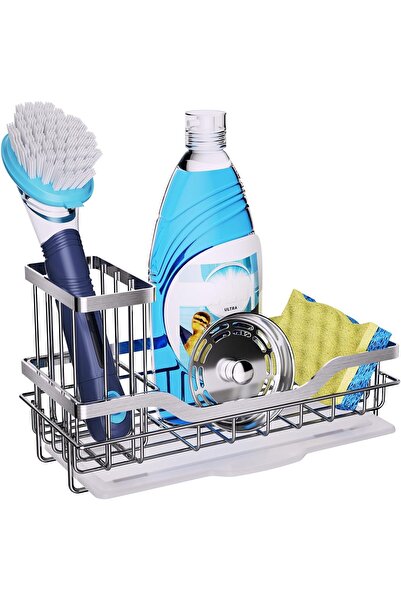 Arabest Kitchen Sink Organizer,Rustproof Stainless Steel Caddy with Brush Hol...