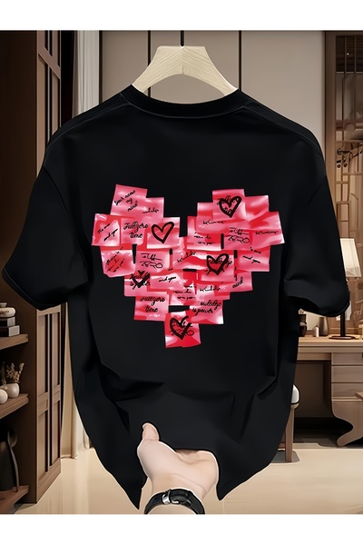 yiou trendy clothing تي شيرت رجالي بتصميم جرافيك - قميص أبيض قصير الأكمام بتص...