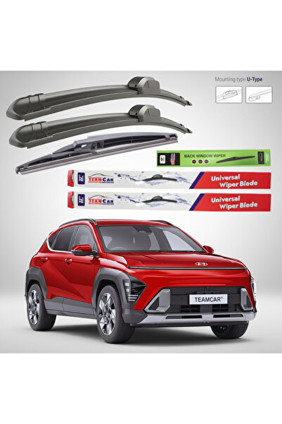 TEAMCAR Hyundai Kona (2023–2026) Επίπεδες Υαλοκαθαριστήρες |   Πλήρες Σετ – T...