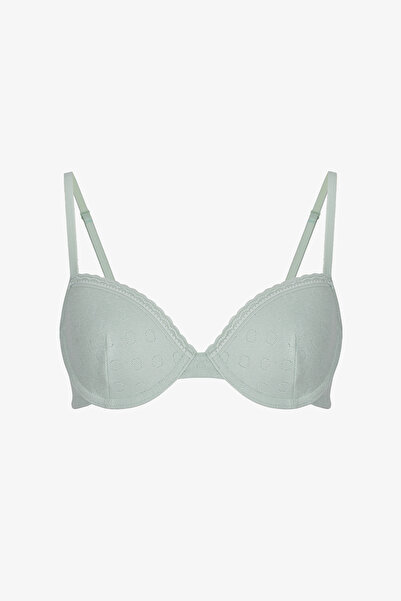 Penti Light Green Daylift Pointel Cotton Underwire Bra