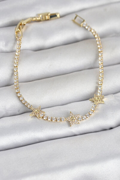 Clariss Brass Gold Color Minimal Star Model Zircon Stone Waterway Women's Bra...