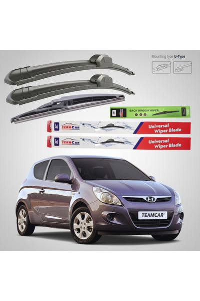 TEAMCAR Hyundai i20 3-θυρο (2008–2012) Επίπεδες Υαλοκαθαριστήρες |   Πλήρες Σ...