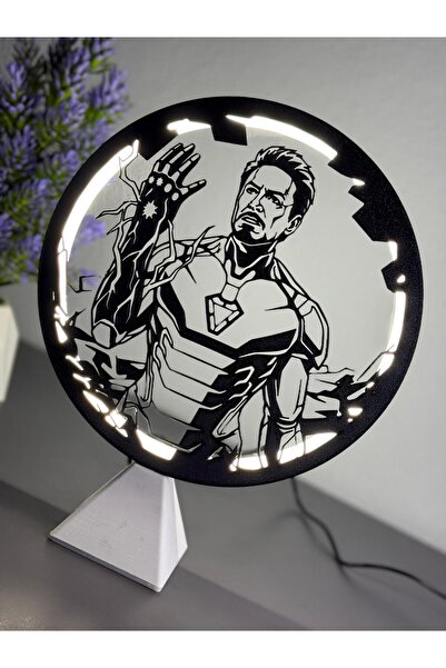 CELESSE Iron Man Tony Stark Avengers Endgame Masa/Gece Lambası Demir Adam Hed...