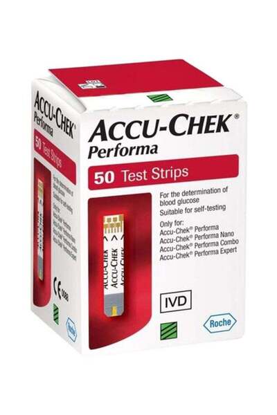 ACCU CHECK مجموعة من 50 شريط اختبار بيرفورما