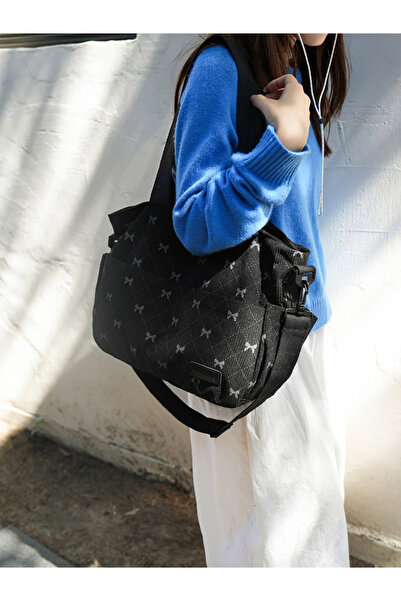 Take Two By Styli Bow Print Double Strap Shoulder Bag