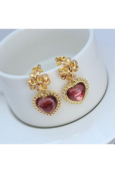 Miss Wang Natural Shell Inlaid Love Earrings for Women