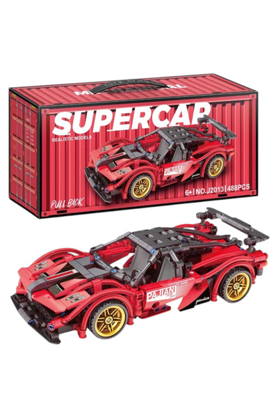 CWT Set de construcție Mașină Roșie, scară 1:18, 482 piese
