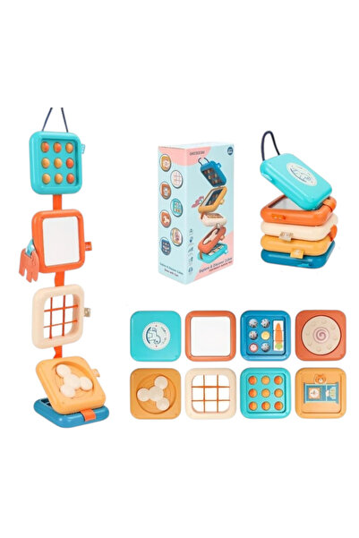 OEM Cub de activități pliabil cu 8 activități senzoriale Montessori pentru co...