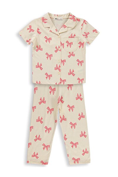 Civil Girls Σετ πιτζάμες με σχέδιο φιόγκου για 2-5 ετών - Ελεφαντόδοντο