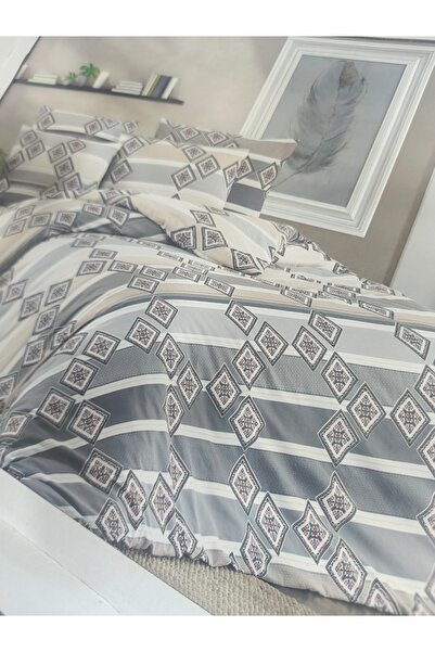 FLAMEL Modern Geometric Patterned Duvet Cover Set – Stylish Design with Gray ...