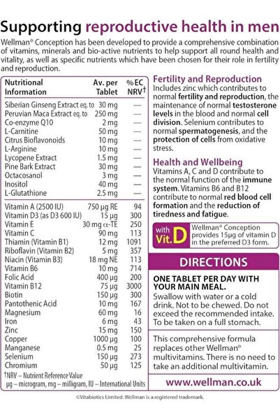 Vitabiotics Wellman Conception 30 Tablets