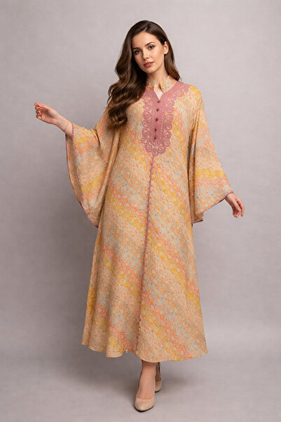 RONZA جلابية نسائي كم فراشه الوان الندى