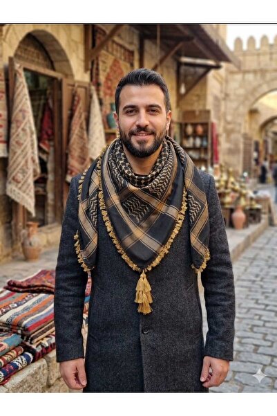 Doğanmanifatura Kaliteli Püsküllü Büyük Boy Puşi, Kefiye
