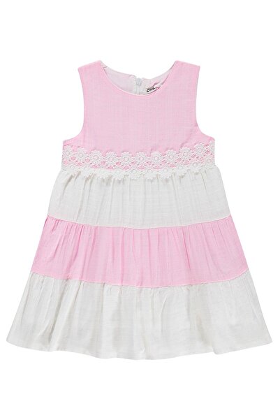 Civil Girls Φόρεμα με δαντέλα λουλουδιών για 2-5 ετών - Ροζ