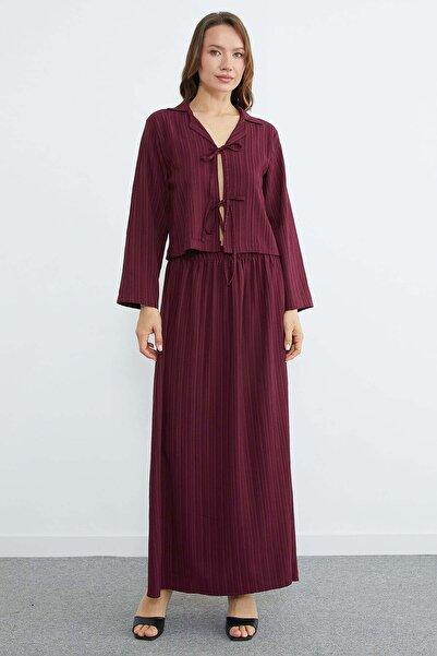 Fulla Moda Σετ 2 τεμαχίων με φούστα, δέσιμο μπροστά και ελαστική μέση