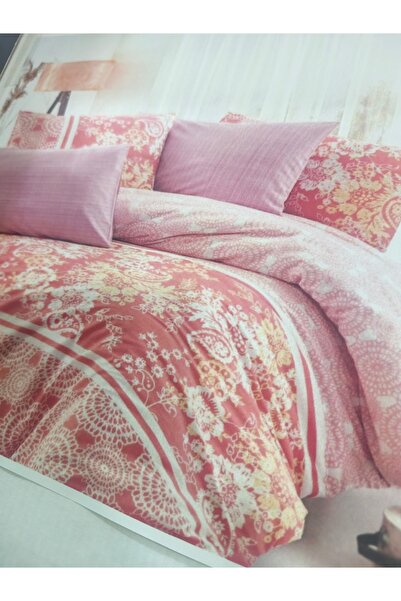 FLAMEL Stylish Floral Patterned Duvet Cover Set – Powder & Dusty Rose Shades