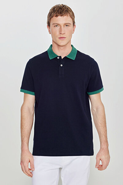 AC&Co / Altınyıldız Classics Ανδρικό μπλουζάκι με λαιμόκοψη πόλο, σε σκούρο μ...