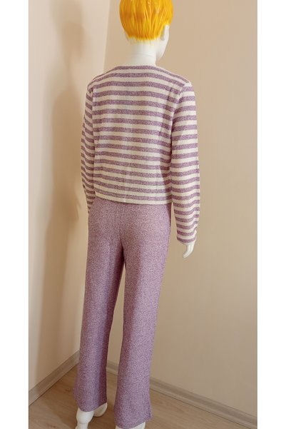 CSAYMODA Crop Cut Striped Pajama Set