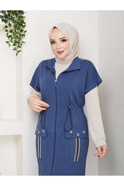 moda4b Women's 3-Piece Oysho Fabric Sleeveless Long Vest Tracksuit Set with Z...