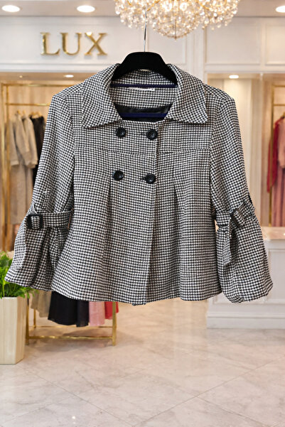 Butik Lavin’s Luxury Kazayağı Desenli Premium Kısa Ceket – Şık & Modern Kesim