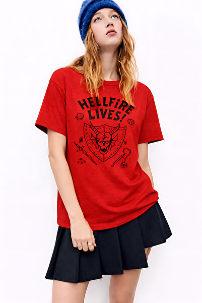 ArtYus Μπλουζάκι Stranger Things Hellfire με στάμπα, Unisex, Oversize – Βαμβα...