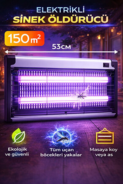 xolo Mor Işıklı Elektrikli Led Sinek Yakalayıcı Cihaz 12W 150m2 Etkili 53Cm M...