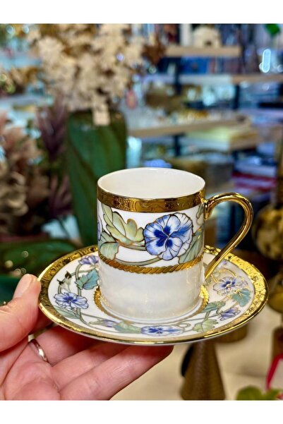 ACAR PORTIA MAVİ 6 KİŞİLİK TÜRK KAHVESİ FİNCANI