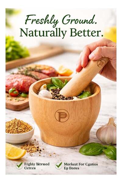 Perfect Kitchen mortar wooden pestle