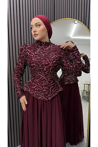 Butik Mürdüm Estella Abiye Modelimiz