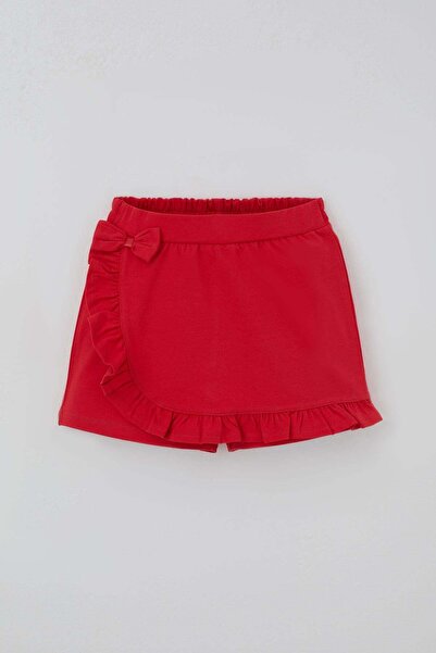 Breeze Момичешка пола-панталонки с панделки и къдрички, за 6-10 години, цвят нар