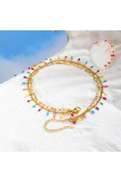 CALIMA LLC Beach Simple Style Solid Colour 201 Stainless Steel Anklet