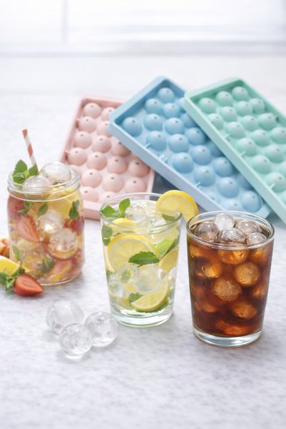 FLY LIFE Practical and Stylish 33-Piece Sphere Round Ice Mold - Sphere Ice Tray 33-Piece Ice Drink Ball (3 Pieces)